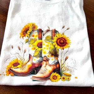 Cowboy boots and Sunflowers
